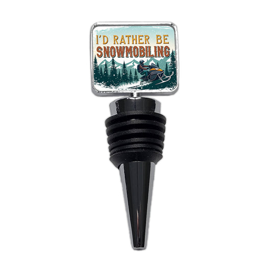 I'd Rather Be Snowmobiling Snowmobile Wine Bottle Stopper