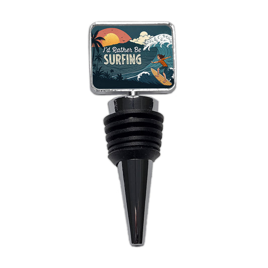 I'd Rather Be Surfing Surfer Wine Bottle Stopper