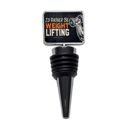 I'd Rather Be Weight Lifting Dumbbell Wine Bottle Stopper
