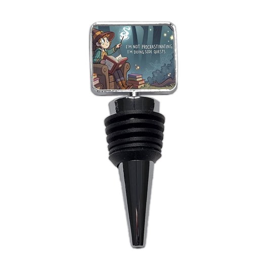 I'm Not Procrastinating Doing Side Quests Funny Witch Wine Bottle Stopper