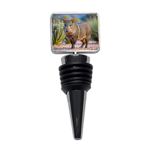 Javelina in Nature Wine Bottle Stopper