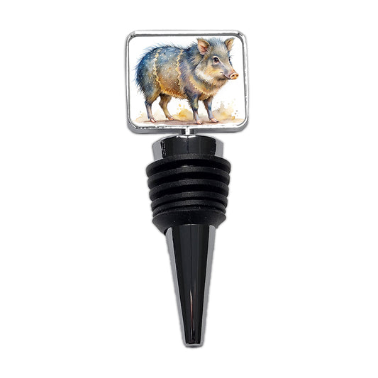 Javelina Watercolor Wine Bottle Stopper
