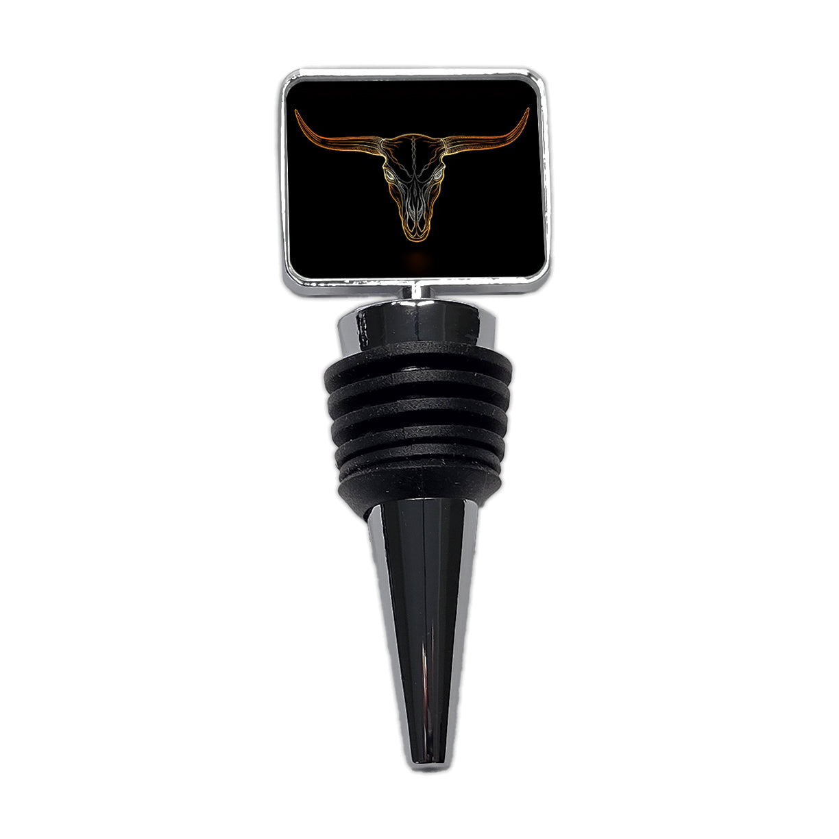 Longhorn Cattle Skull Outline Wine Bottle Stopper
