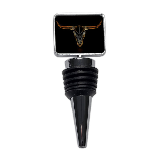 Longhorn Cattle Skull Outline Wine Bottle Stopper