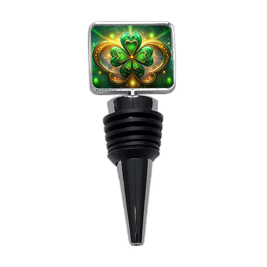 Luck Of The Irish Clover Design Wine Bottle Stopper
