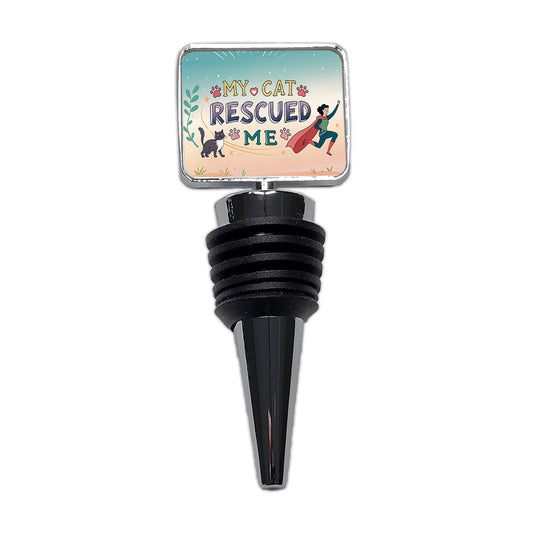 My Cat Rescued Me Pet Adoption Wine Bottle Stopper