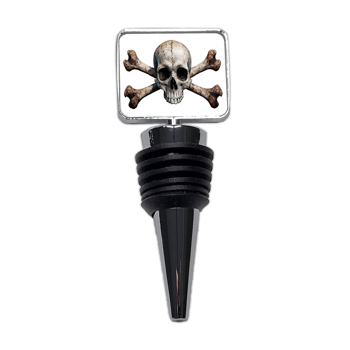 Pirate Skull And Crossbones on White Wine Bottle Stopper