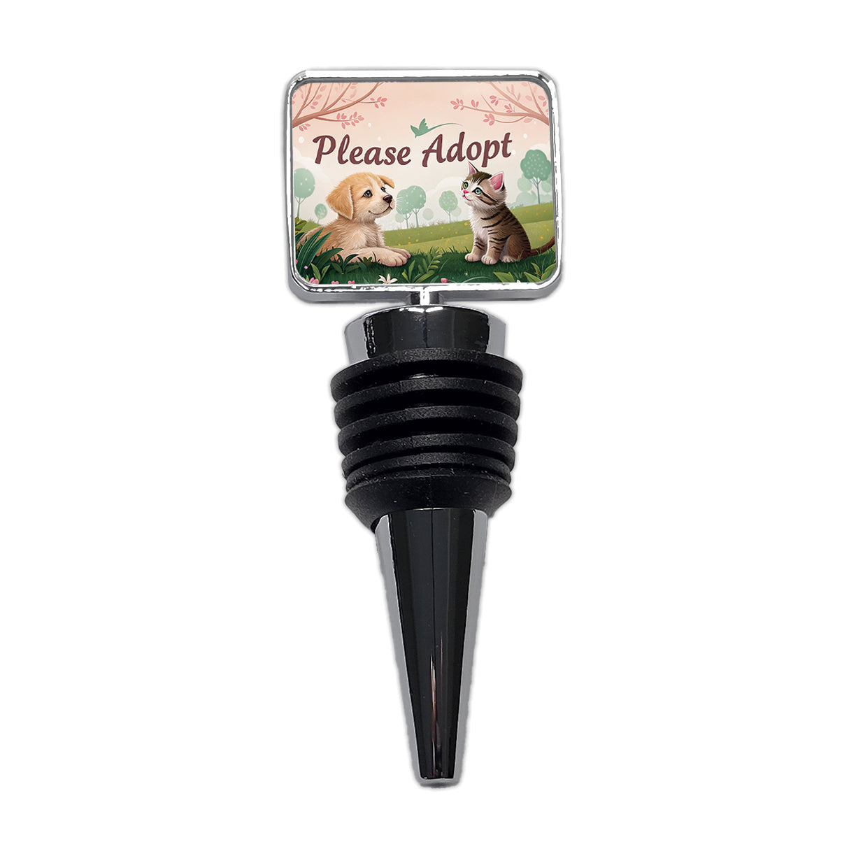 Please Adopt Animal Pet Dog Cat Rescue Wine Bottle Stopper