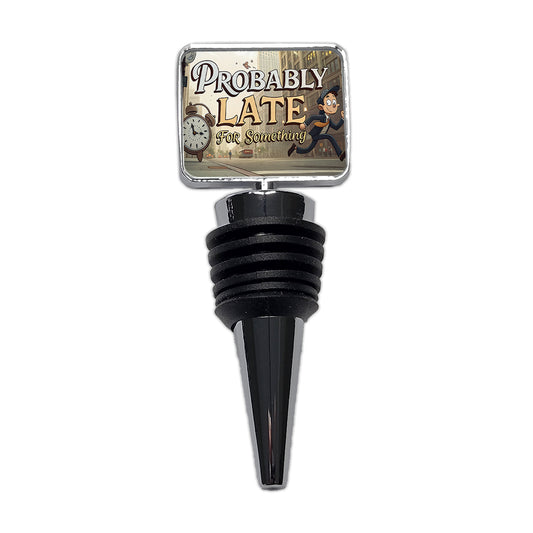 Probably Late For Something Funny Wine Bottle Stopper