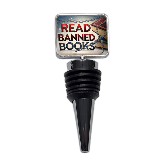Read Banned Books Chains Wine Bottle Stopper