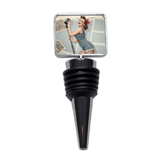 Rockabilly Retro 50's Pin-Up Girl Wine Bottle Stopper