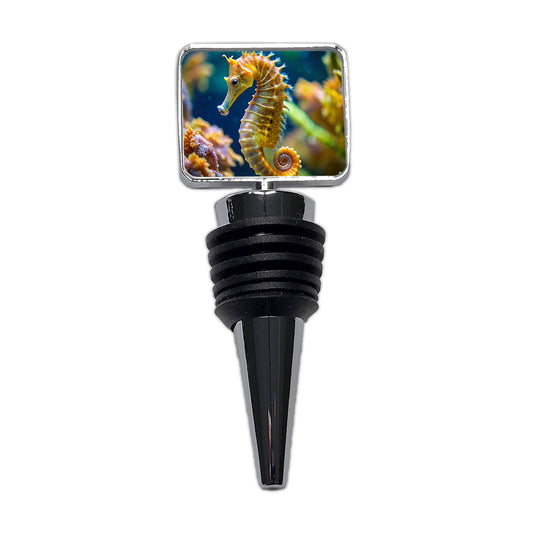 Seahorse in the Ocean Wine Bottle Stopper