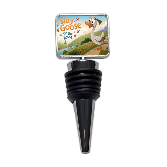 Silly Goose On The Loose Funny Cartoon Wine Bottle Stopper