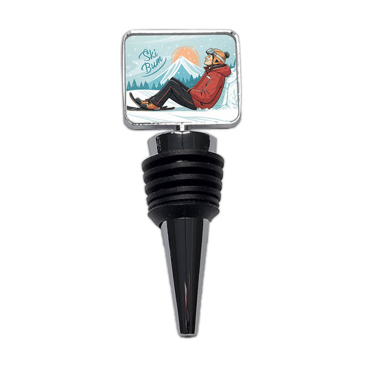 Ski Bum Lounging Wine Bottle Stopper