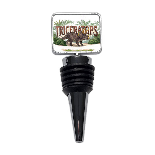 Triceratops Horned Dinosaur Cartoon Wine Bottle Stopper