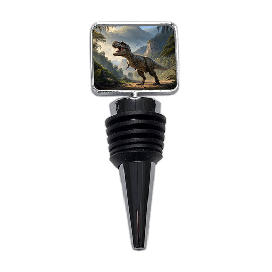 Tyrannosaurus T-Rex Dinosaur in the Wild Wine Bottle Stopper