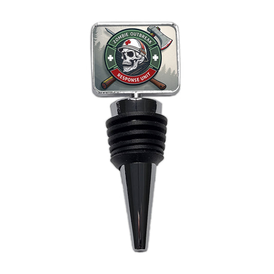 Zombie Outbreak Response Unit Skull Wine Bottle Stopper