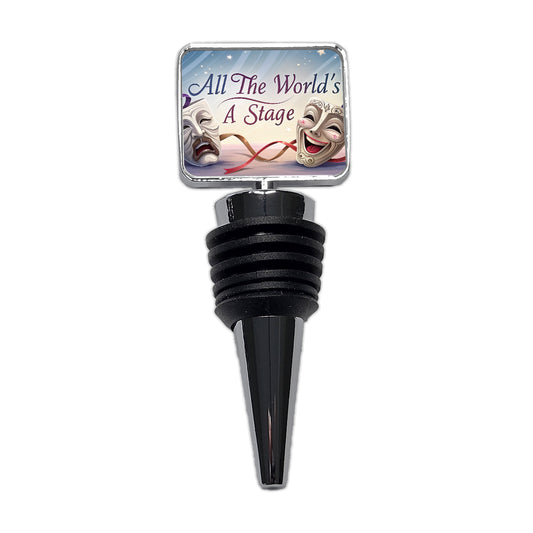 All The World's a Stage Theater Drama Masks Wine Bottle Stopper