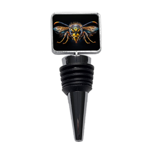 Angry Wasp Watercolor Wine Bottle Stopper