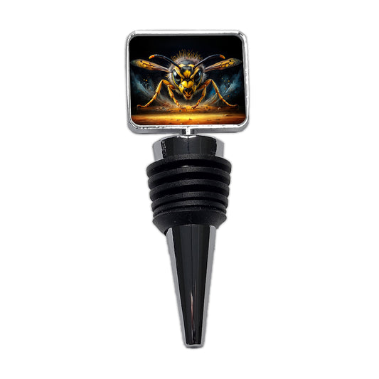 Angry Yellowjacket Watercolor Wine Bottle Stopper