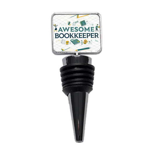 Awesome Bookkeeper Inspirational Wine Bottle Stopper
