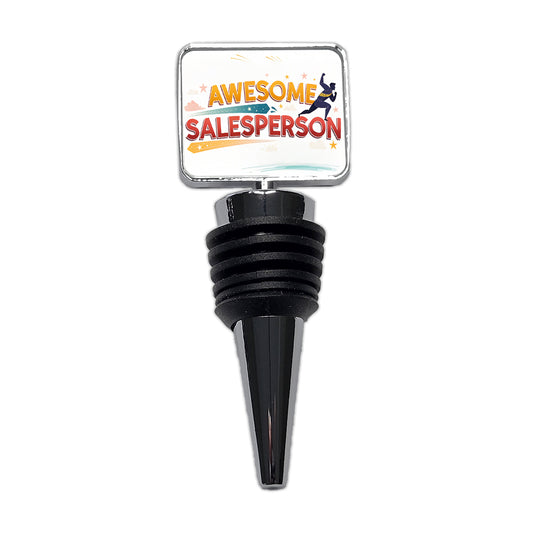 Awesome Salesperson Inspirational Superhero Wine Bottle Stopper