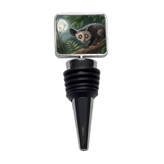 Aye Aye Long Fingered Lemur Illustration Wine Bottle Stopper