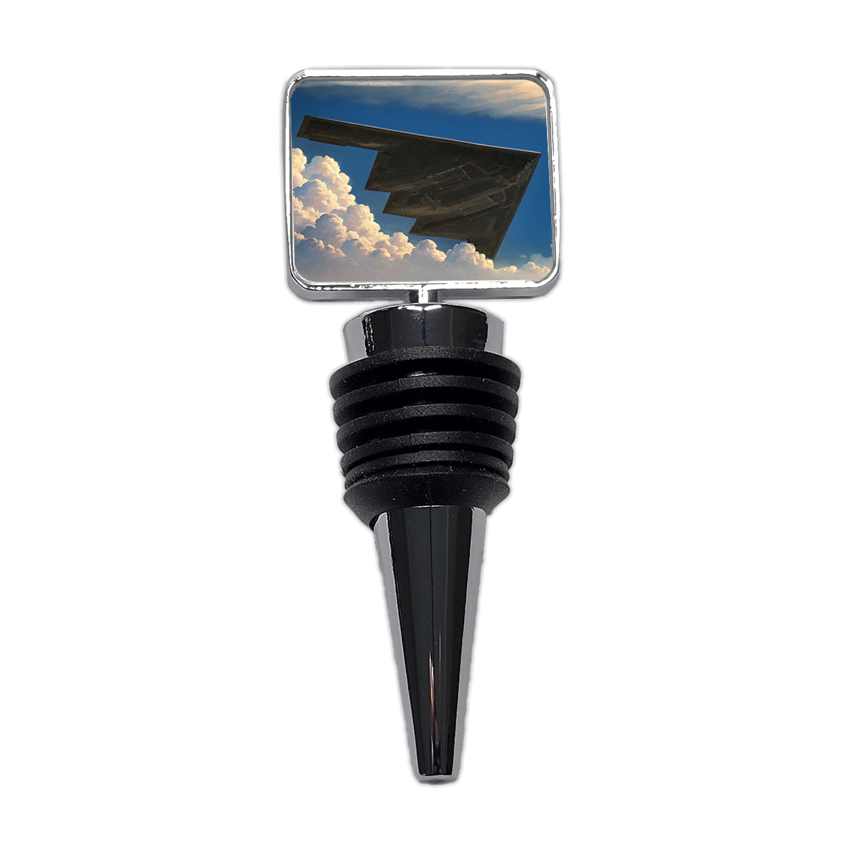 B-2 Spirit Stealth Bomber Airplane In Flight Illustration Wine Bottle Stopper