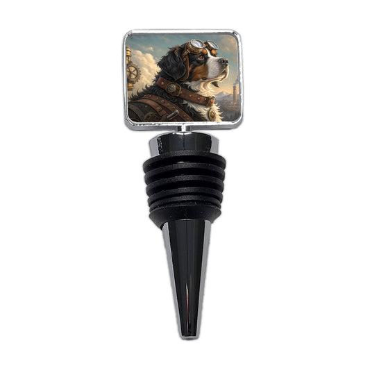 Bernese Mountain Dog Steampunk Wine Bottle Stopper