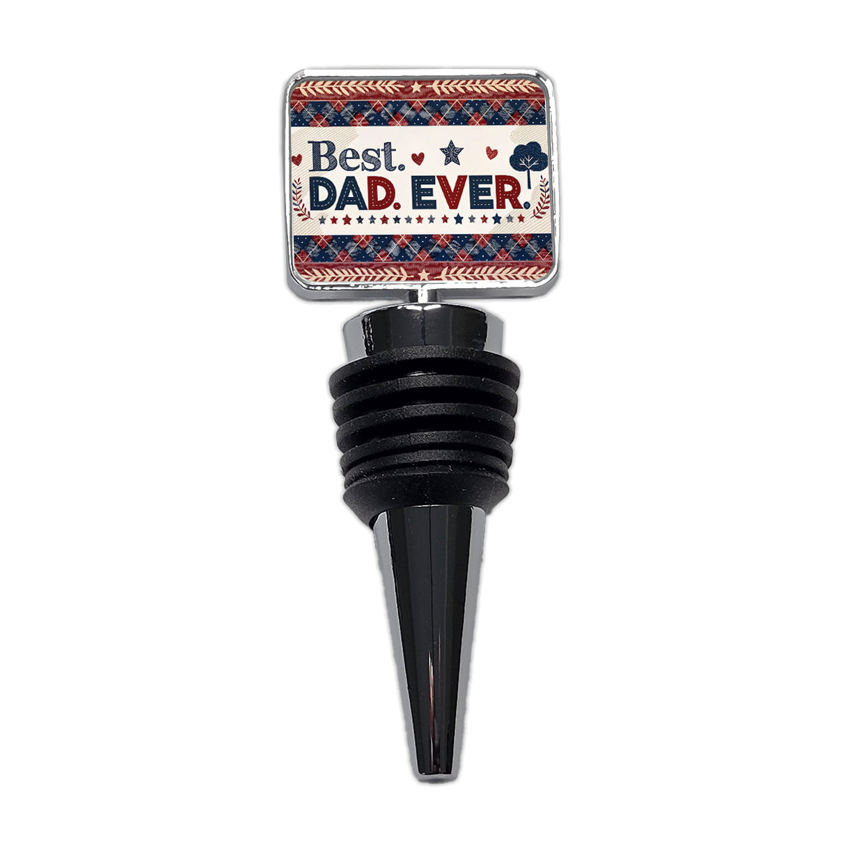 Best Dad Ever Plaid Father's Day Wine Bottle Stopper