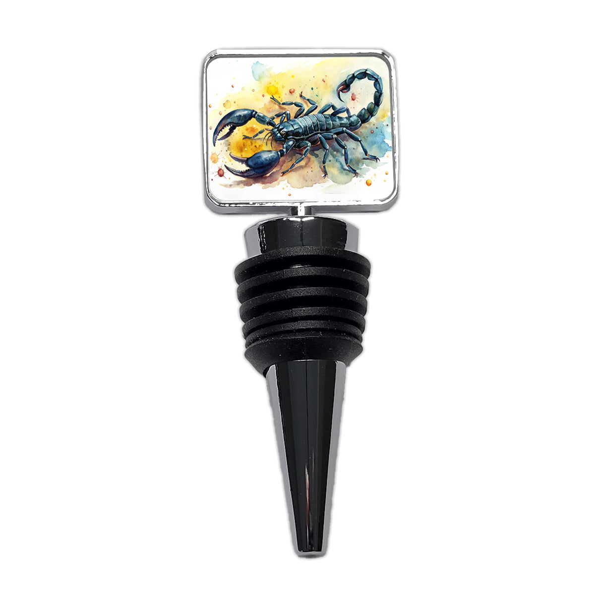 Black Scorpion Watercolor Wine Bottle Stopper