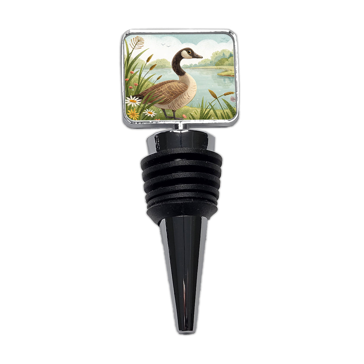 Canadian Canada Goose Children's Illustration Style Wine Bottle Stopper