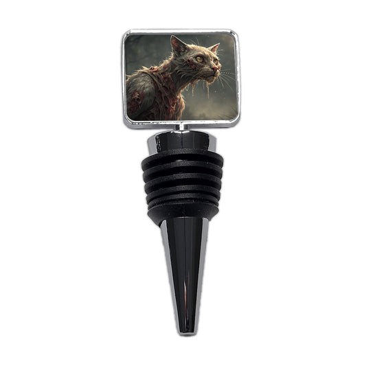 Cat Zombie Creepy Scary Halloween Wine Bottle Stopper