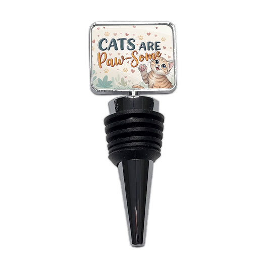 Cats Are Paw-Some Awesome Funny Wine Bottle Stopper