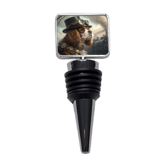 Cavalier King Charles Spaniel Dog Steampunk Wine Bottle Stopper