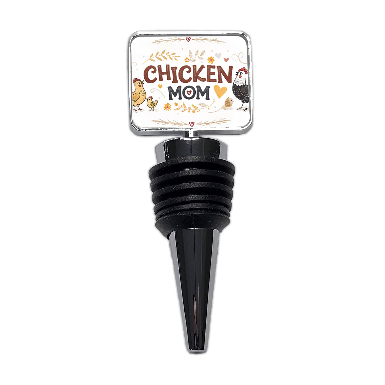 Chicken Mom Cute Funny Wine Bottle Stopper