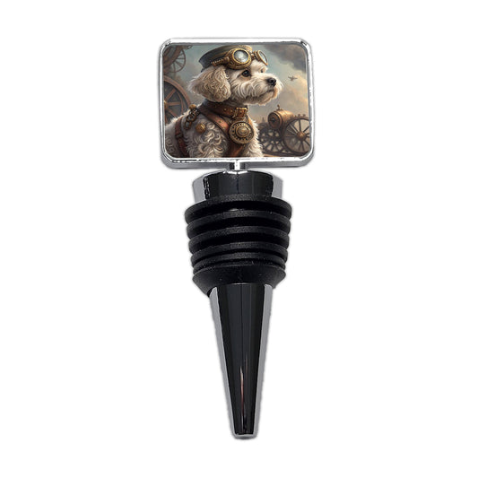 Cockapoo Dog Steampunk Wine Bottle Stopper