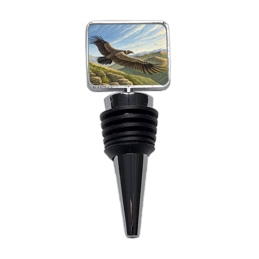 Condor in Flight Illustration Wine Bottle Stopper