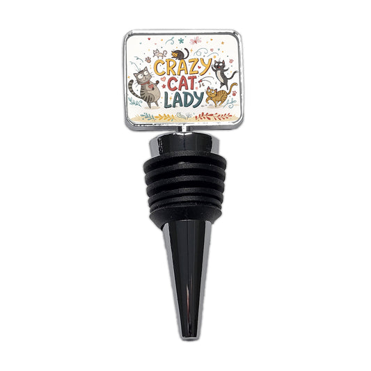 Crazy Cat Lady Funny Humorous Wine Bottle Stopper