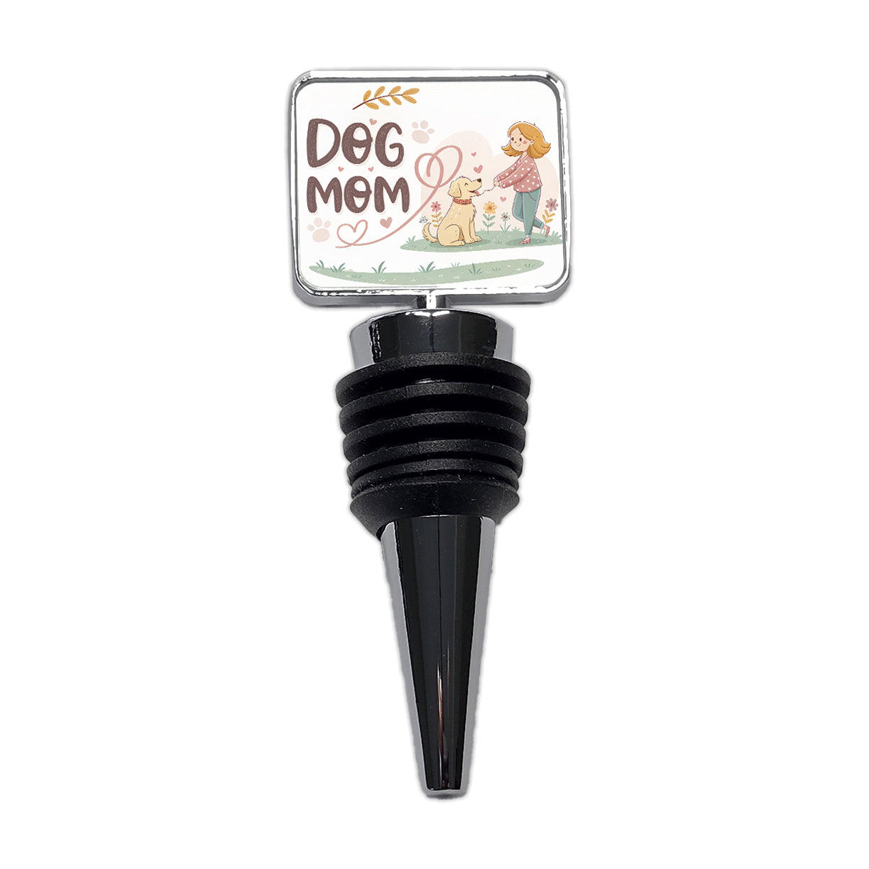 Dog Mom Cartoon Wine Bottle Stopper