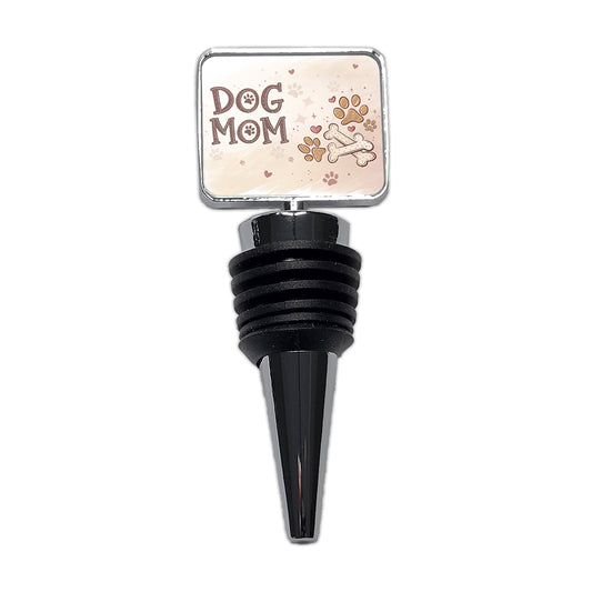 Dog Mom Paw Prints Treats Wine Bottle Stopper