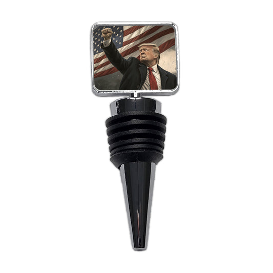 Donald Trump With Fist In The Air Patriotic Fight Wine Bottle Stopper
