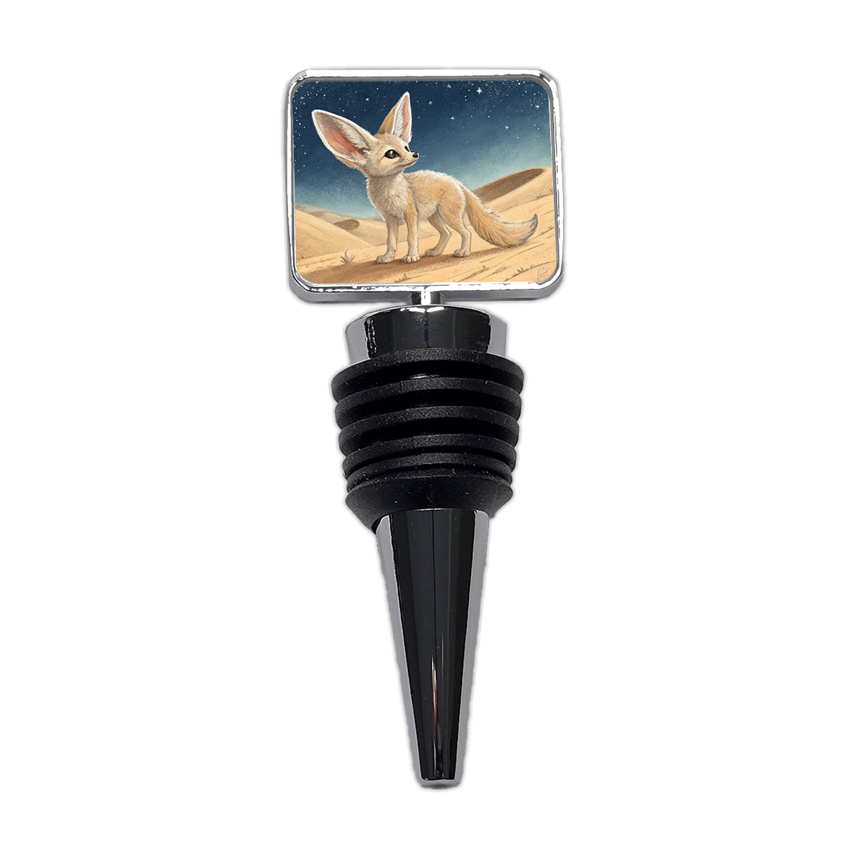 Fennec Fox Illustration Wine Bottle Stopper