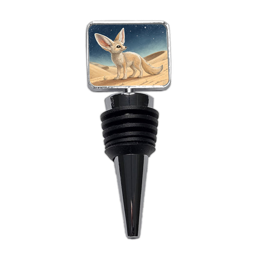 Fennec Fox Illustration Wine Bottle Stopper