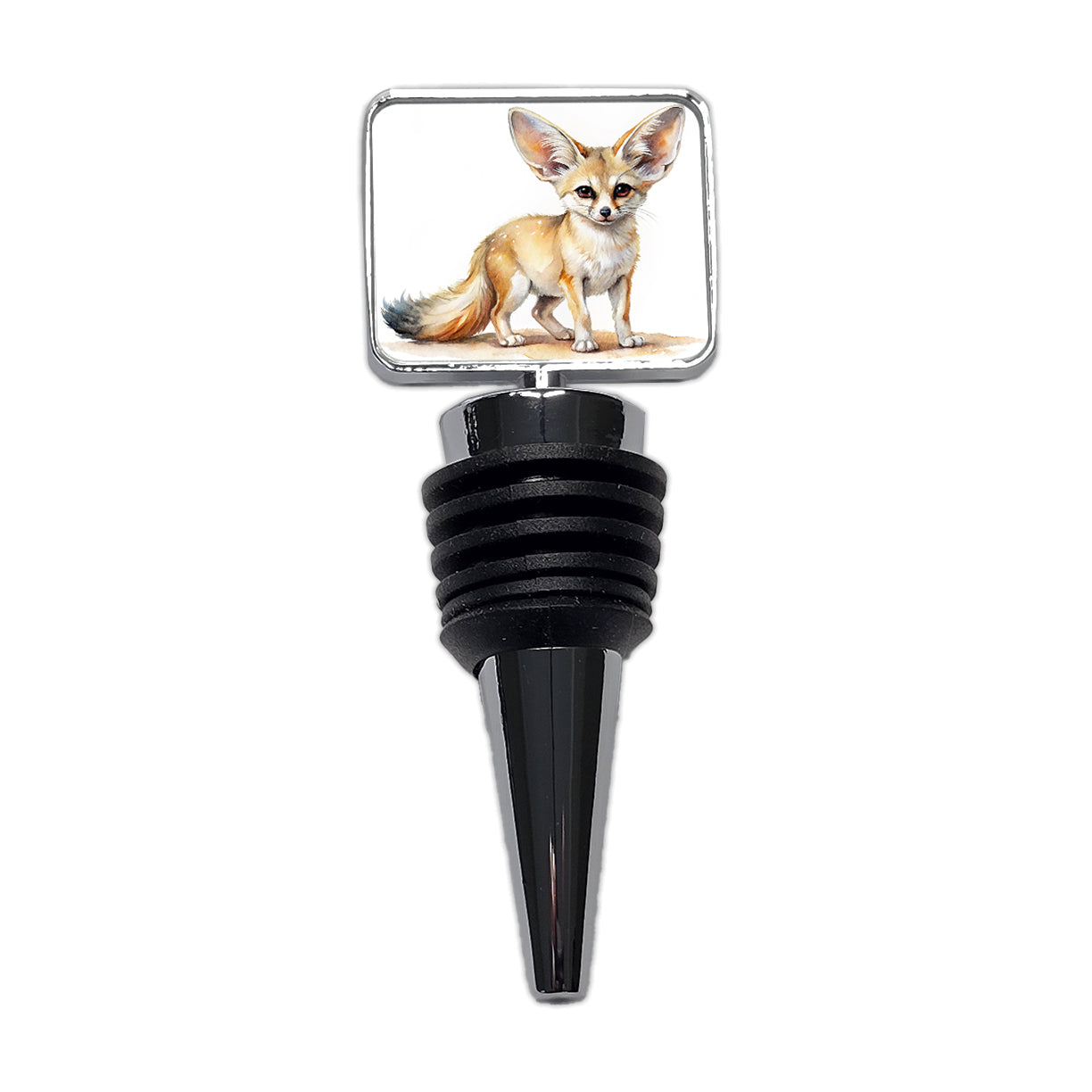 Fennec Fox Watercolor Wine Bottle Stopper