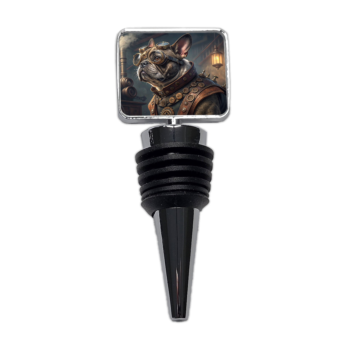 French Bulldog Dog Steampunk Wine Bottle Stopper