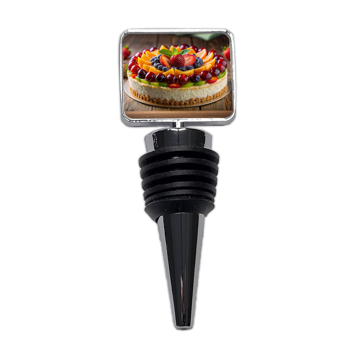 Fruitcake Fruit Cake Dessert Photo Wine Bottle Stopper