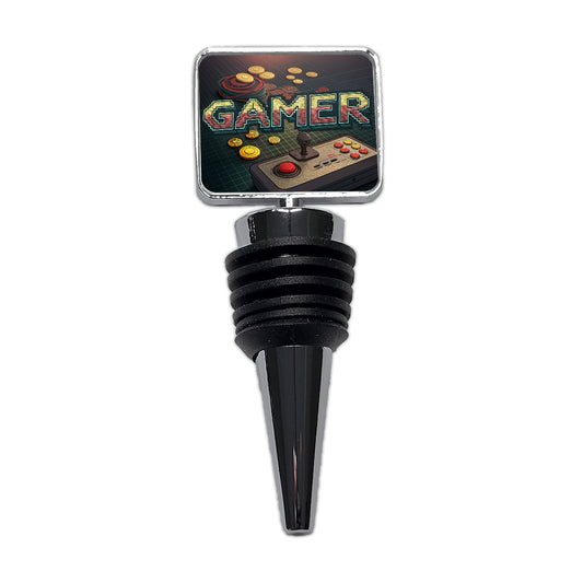 Gamer Retro Pixel Arcade Controller Wine Bottle Stopper