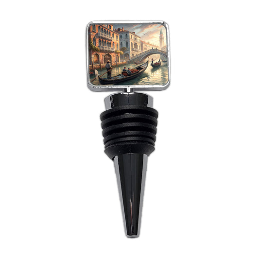 Gondolas on Canal Venice Italy Wine Bottle Stopper