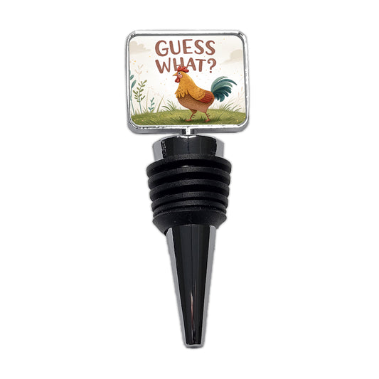 Guess What Chicken Butt Funny Cartoon Wine Bottle Stopper